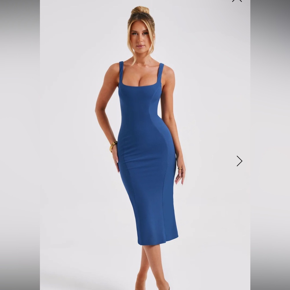 Babyboo fashion-Navy blue Midi dress